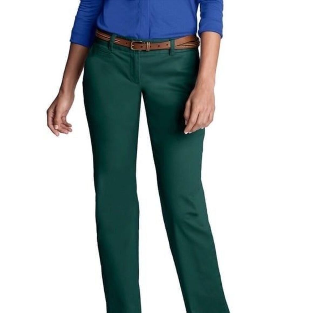 Lands’ End Women’s Dark Hunter Green Straight Leg Chinos/Pants Size 2